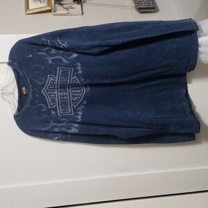Harley-Davidson Navy Flame Long Sleeve Shirt